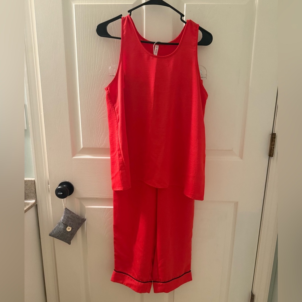 Red Tank and Pants Pajama Set